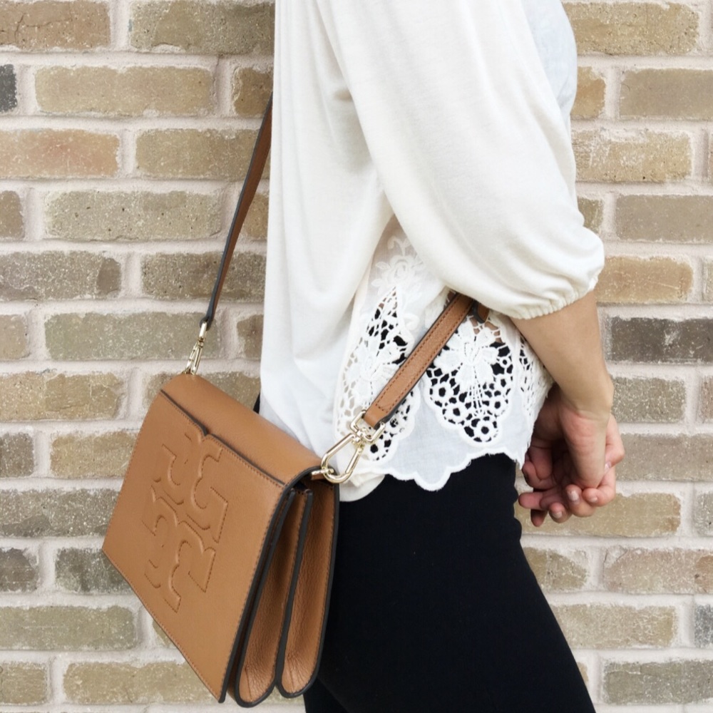 LAST1😍Tory Burch Bombe combo Crossbody Bag bark - Picture 3 of 5